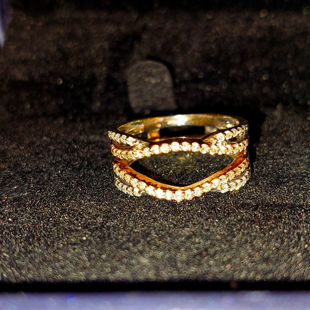 14K Two Tone White/Rose Gold Ring with 1/3 CTW Diamonds